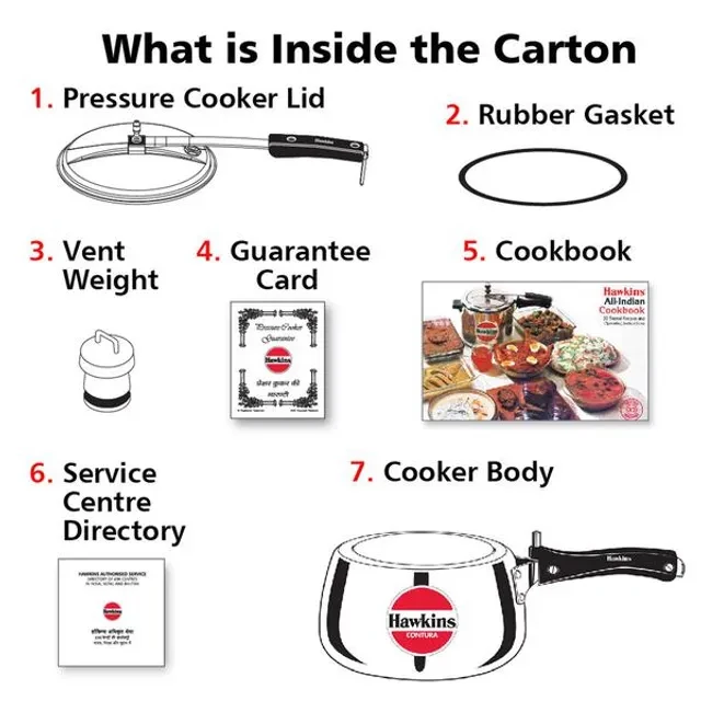 Hawkins Contura Aluminium Inner Lid Pressure Cooker - With Handle, Silver, HC30, 3 l-6.webp